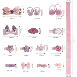 THJOPOKEEL Clips pinza pelo niña accesorios de peinado set flores cinta bowknot arco lazos el cabello lindo horquillas bebé diademas con caja de regalo navidad 18pcs rosa