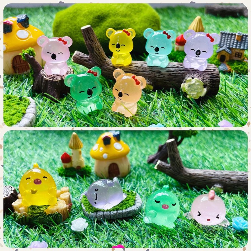 Alshurlife Luminous Mini Resin Animals 60 Pcs Dinosaur Glow in