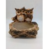 Esschert Design Double Owl Planter, Faux Wood, Brown
