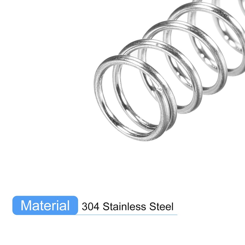 sourcing map Compression Spring, 5Pcs 304 Stainless Steel, 5mm OD,