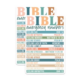 (2 Pack) Bible Emergency Numbers Magnets - Powerful and Empowering Bible Verses - 5 Inches On Longest Side - Premium Magnet - for Cars, Refrigerators, Toolboxes - Made in USA - MAG2164