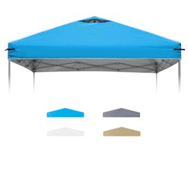 Canopy Replacement Top Cover with Air Vents for 10x10 Pop up Canopy Gazebo Tent, with Adjustable Strap, Waterproof & Anti-UV for Outdoor Shade (Frame Not Included) (Sky Blue)