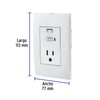 Volteck COUSB-OB, Contacto 2 polos + tierra con 2 puertos