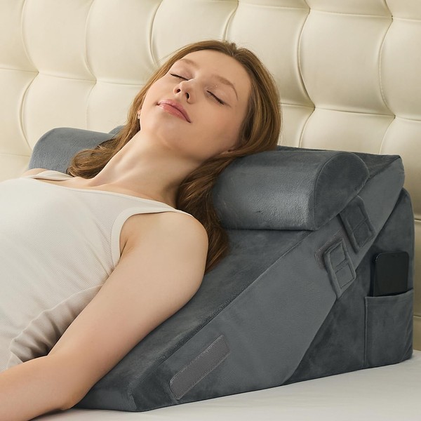 Sasttie Wedge Pillow Set for After Surgery, 3PCS Adjustable Bed