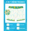 BoysSport Beach Quick DryDrawstring Board ShortsYellow Green BananaSwim Trunks10 Years