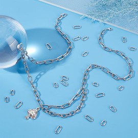 UNICRAFTALE About 240Pcs Oval Linking Connector 3 Sizes Stainless Steel Linking Rings Metal Closed but Unsoldered Oval Jump Ring Jewelry Making Keychain for Jewelry Making Accessories
