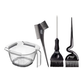 Red by Kiss Hair Coloring Kit, Hair Bleach Set - Mixing Bowl & Dye Brush (3PCS)