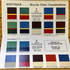 antique 1941 HUFFMAN bike Catalog BICYCLE COLOR COMBINATIONS