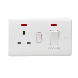 Knightsbridge CU8331 Curved Edge 45 A DP Switch, White