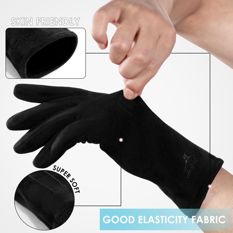 Achiou Women Winter Touchscreen Gloves Soft Comfortable Thermal Elastic Stretch