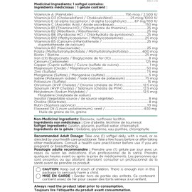 Platinum Naturals Easymulti Adult Multivitamin with Omega 3 & 6, Iron - 60 Softgels, Comprehensive Daily Vitamin Support for Men & Women, Includes Vitamin B1, B2, B6, B12, D3, and Essential Minerals