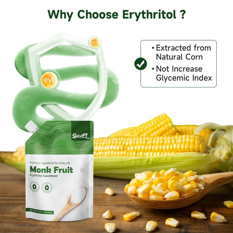 SPICEEL Value-Size Monk Fruit Sweetener with Erythritol | Bulk White