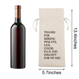 BARREEMO Teacher Gifts for Women Men Teachers Day Appreciation Gifts Birthday Gifts for Teachers Teacher Assistant Preschool Teacher Teacher Appreciation Wine Bottle Bag