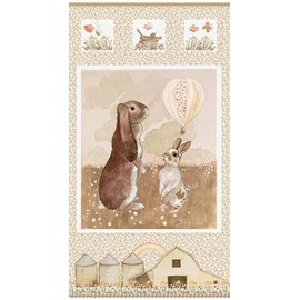 You are My Sunshine by Henry Glass Farm Bunny Cotton Fabric Panel 24" x 44"