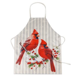 D24TIME Christmas Cardinal Birds Aprons for Women with Pockets Red Cardinals on Branches Berry Unisex Cooking Apron Xmas Kitchen Apron for Cooking Gardening Baking Party Supplies Xmas Gift Mother Gift