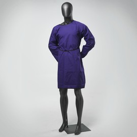 Pack of 2 | Reusable Isolation Industrial Gowns Longsleeve with Elastic Cuffs, Long XL Size, Purple | PPE Protective Isolation Gowns | 65% Polyester and 35% Cotton