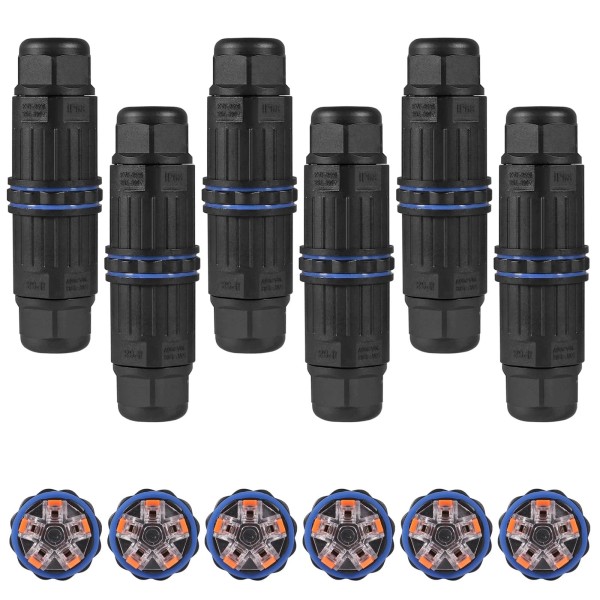 ACEIRMC 6pcs IP68 Waterproof Junction Box, Outdoor Electrical Cable Connector...