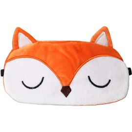 LATRAT Animal Sleep Mask, 3D Soft Fluffy Cartoon Eye Mask for Kids Men Women Travel Nap (Unicorn) (Fox)