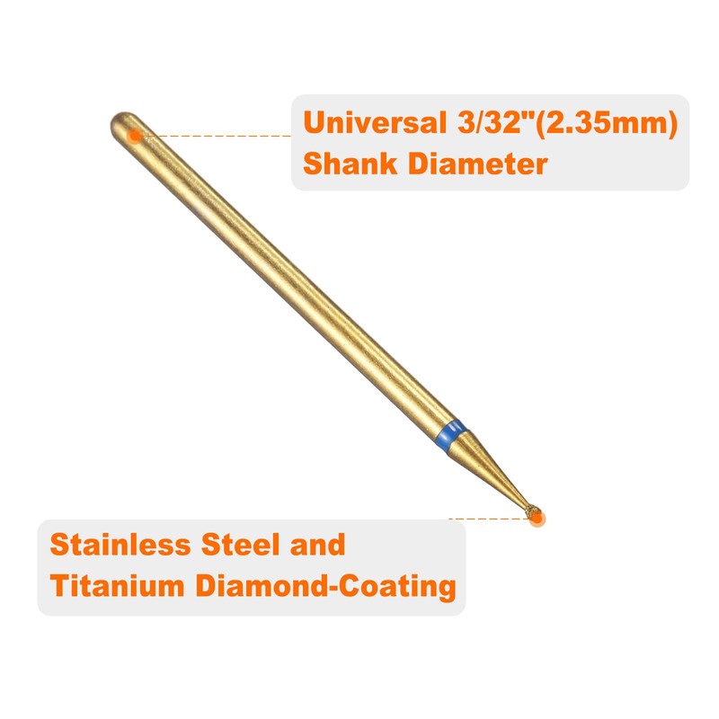 sourcing map 13pcs 120-140 Grits Diamond Grinding Bit 1mm Ball
