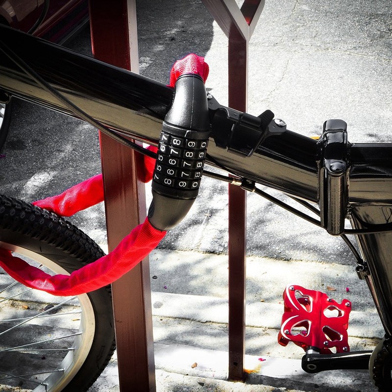 Bike Anti theft Security Bicycle Steel Chain Cipher Lock 5-digit