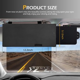Ferianl Polarized Sun Visor Extender for Car, Upgraded Auto Windshield Sun Visor, Retractable Sunshade for Protection from Sun Glare UV Rays, Universal for Most Vehicle