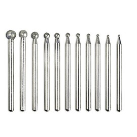 PHYHOO 11pc Ball Sphere Diamond Burr Polishing Grinding Bits 0.6 to 6mm