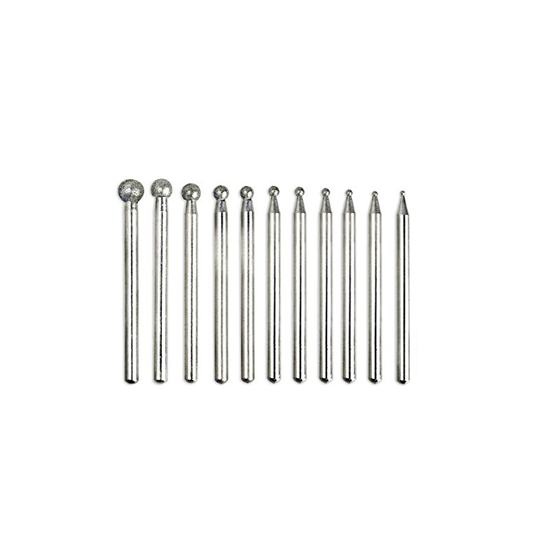 PHYHOO 11pc Ball Sphere Diamond Burr Polishing Grinding Bits 0.6