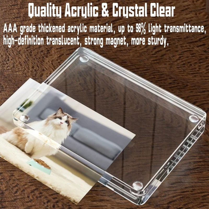 EKINIYAR 4x6 Acrylic Picture Frames, 20% Thicker Block, Clear Picture