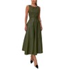 CHARTOU Women PU Faux Leather Sleeveless Elegant Flowy Long Dress