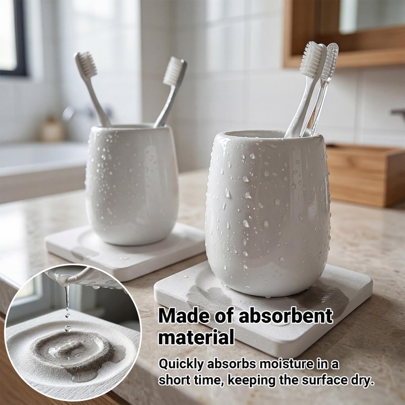 6 PCS Water Absorbing Stone Tray for Sink, 4" X