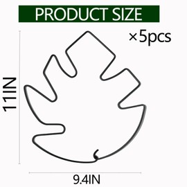 Yohsnor 5PCS Monstera Plant Stem Support - 11 * 9.4 Inches, Durable Metal Stake Holder, Adjustable for Indoor Plant Leaf Support. Gentle Clips for Enhanced Stability for Plant Lovers!