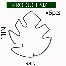 Yohsnor 5PCS Monstera Plant Stem Support - 11 * 9.4 Inches, Durable Metal Stake Holder, Adjustable for Indoor Plant Leaf Support. Gentle Clips for Enhanced Stability for Plant Lovers!