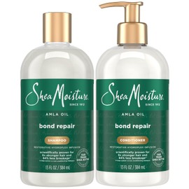 SheaMoisture Champú Y Acondicionador, Aceite De Amla, Tratamiento Reparador Para Cabello Seco Y Dañado, Productos Anti-Frizz Para Cabello Rizado, 364