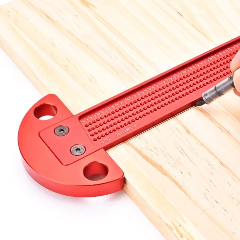 Woodworking Scriber T Square Ruler Hole Positioning Scribing Tool Marking