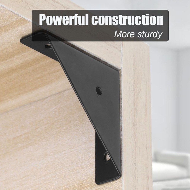 10 Pcs White Corner Brackets,Metal Triangular Shaped Corner Bracket,Heavy Duty