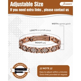 Jecanori 99.99% Pure Copper Magnetic Bracelet for Women,Effective Ultra Strength Ladies Copper Bracelet with Gift Box & Removal Tool(Four Leaf Clover)