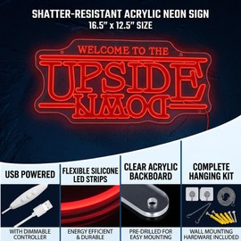 Jesalah Welcome To The Upside Down Neon Sign LED Sign