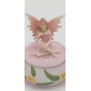 George Chen Mini Pink Flower Fairy Sitting on a Trinket