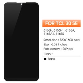 for TCL 30 SE Screen Replacement for TCL 30 SE LCD Display 6165H 6156H1 6165A 6165A1 6165S LCD Digitizer Touch Screen Assembly Repair Part