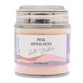 Himalayan Secrets Natural Pink Popcorn Salt Duster in Refillable Screen Shaker - 5 oz Healthy Unrefined Powder Salt Packed with Minerals - Kosher Certified
