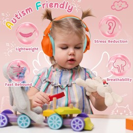Kalence Kids Ear Protection, SNR 29dB Noise Cancelling Headphones for Kids Autism Concentration Aid, Safety Noise Reduction Ear Muffs for Concert, Fireworks, Reading - Orange