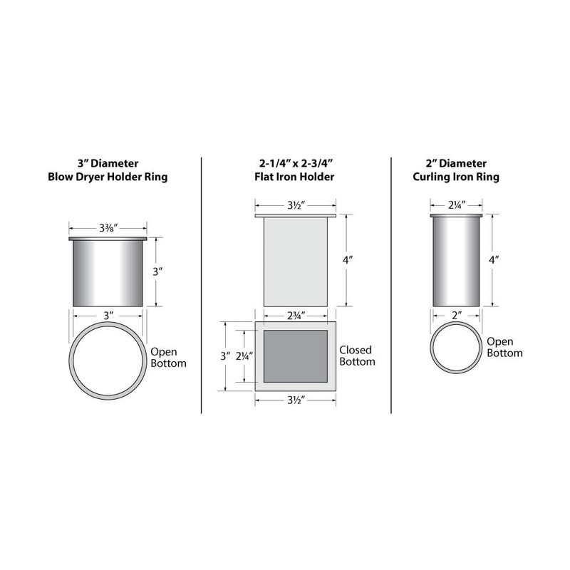 Premium Salon Appliance Stainless Steel Holder Package - 3" Blow