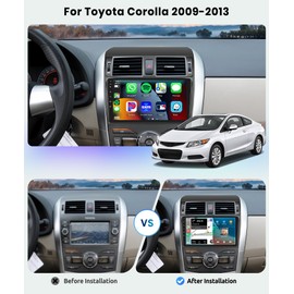 8 CORE 6G+128G Car Radio Stereo for Toyota Corolla 2009-2013, 9 Inch 1280 * 720P IPS Touch Screen 32-Band DSP Wireless CarPlay/Android Auto Android 13 GPS WiFi SWC HD Backup Camera