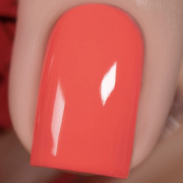 Vishine Neon Color Gel Nail Polish, 16ml Sun-Kissed Neon Coral Orange Cream Gel Nail Soak Off UV LED Nail Lamp Gel Polish Nail Art Manicure Salon DIY Home 0.54Oz #M100