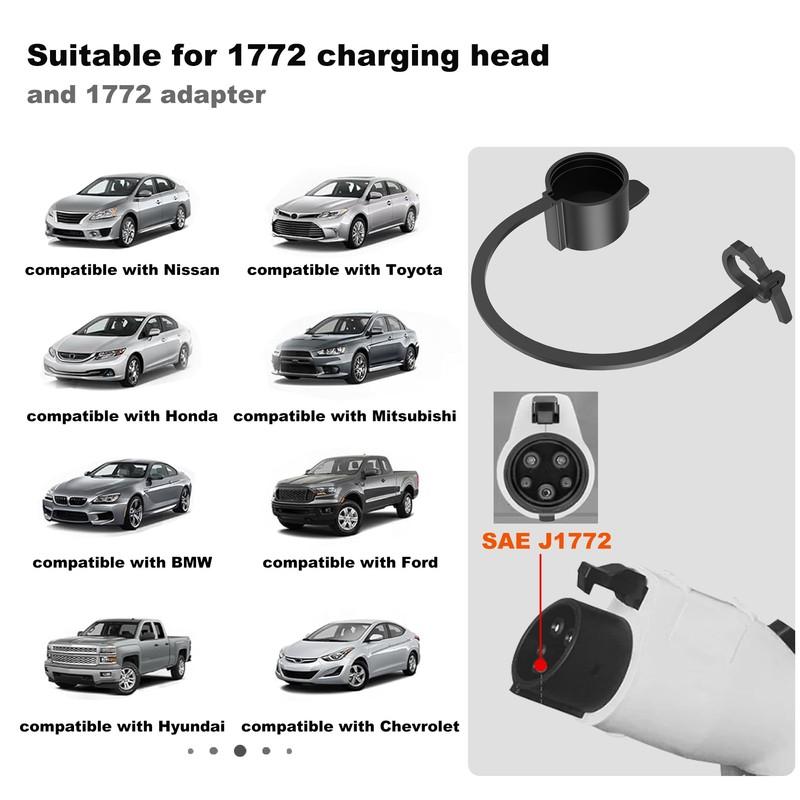 H3JANG Adjustable Zip Tie J1772 EV Charger Plug Cover -