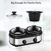 Dual Slow Cooker Buffet Server Food Warmer with 3 Adjustable
