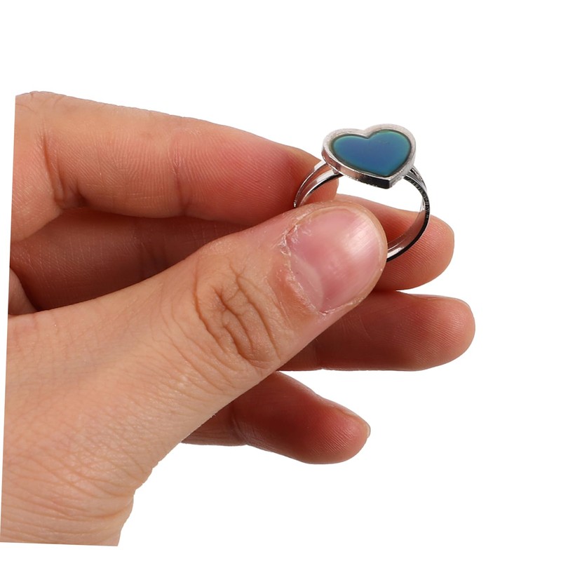 Beavorty 2Pcs Mood Temperature Ring Color Changing Open Ring for