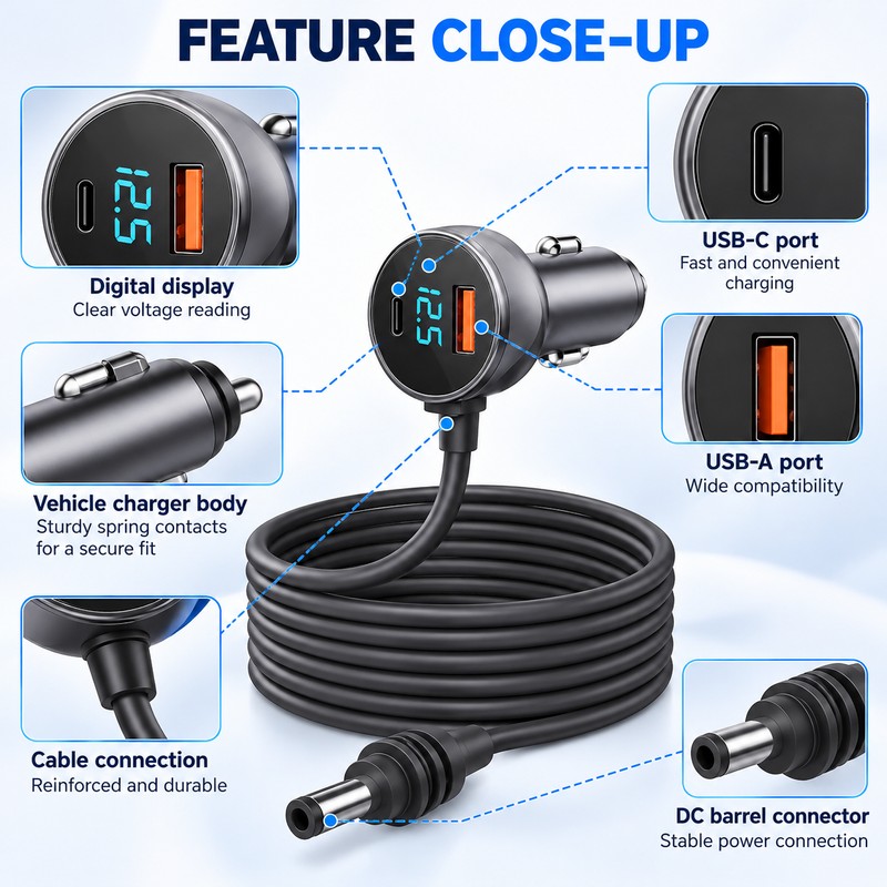 Starlink Mini Car Charger for Vehicle Power – 5m DC