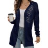 GRECERELLE Women's Casual Lightweight Cardigan Long Sleeve Open Front Crochet