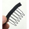 Jozlynn 12pcs Wig Combs for Making Wig,6 Teeth Wig Clips Stell Tooth For Hairpiece Caps DIY (12 pcs, Black)